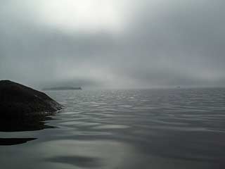 Fog on lake, location unknown.